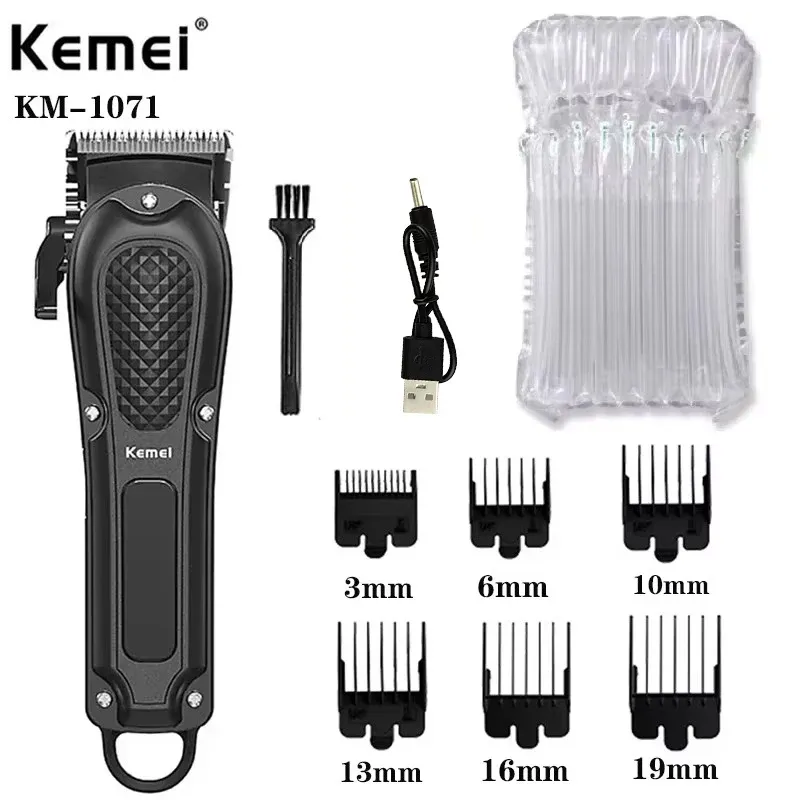 Tondeuse à cheveux Kemei 1071 rechargeable par USB, sans fil, pour homme 8
