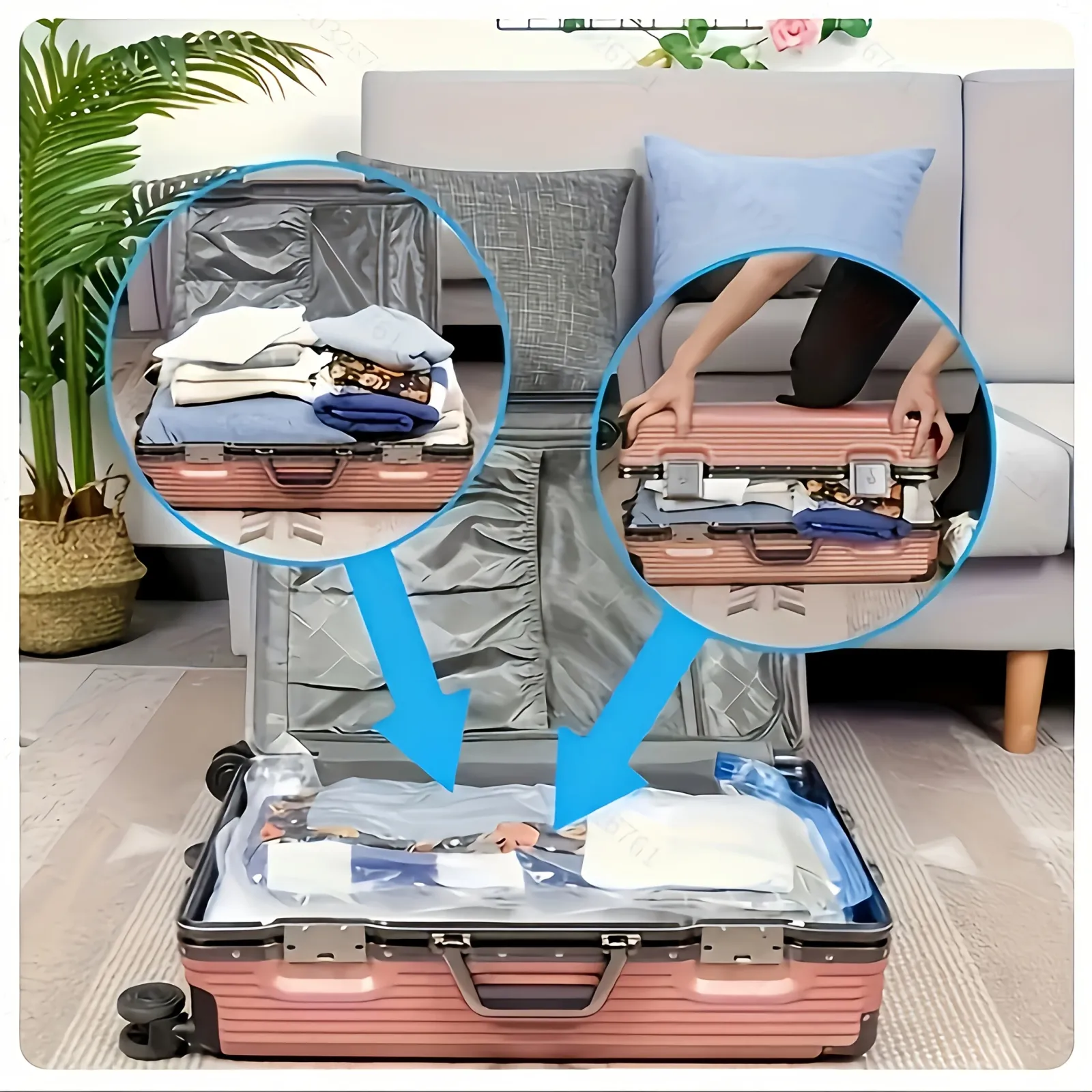 Sacs sous vide rangés dans un placard