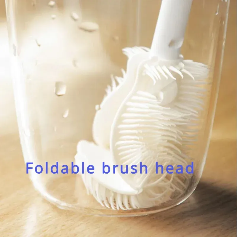 Tête de brosse flexible en silicone pour bouteilles et tasses