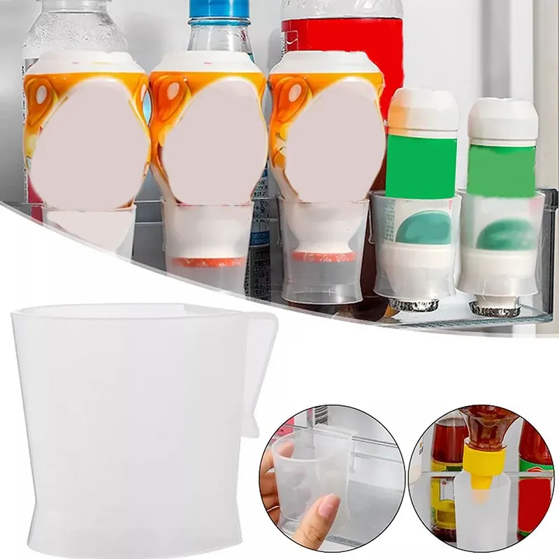 Support de rangement pour porte latérale de réfrigérateur, lot de 2, organisateur mobile pour bouteilles d'assaisonnement de cuisine, support inversé avec clips de séparation ménagers 2