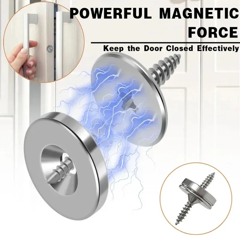 Loquets magnétiques robustes pour armoire, fermetures magnétiques dissimulées pour portes, loquets cachés pour placards de cuisine 4