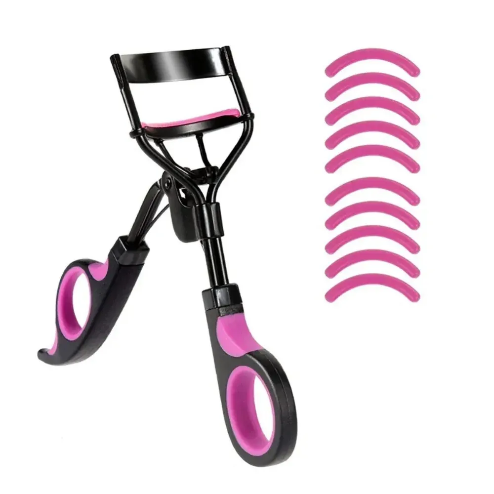 Pince à cils professionnelle avec 10 coussinets de rechange, outil de beauté pour un recourbement durable 2