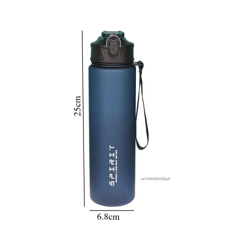 Gourde 750 ml avec paille et repères horaires, en plastique étanche, pour la salle de sport, les voyages et les sports de plein air 2