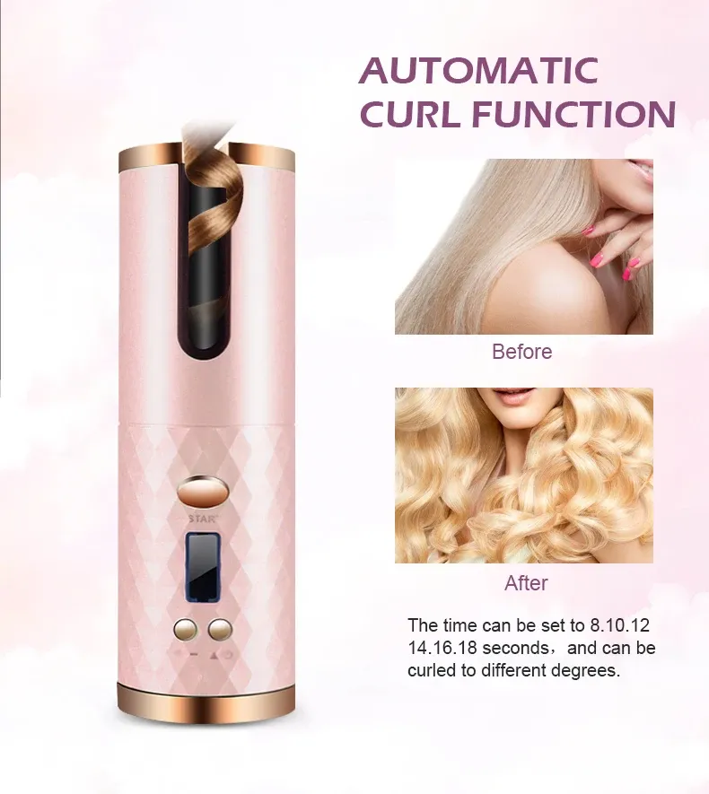 Détail des boucles réalisées avec le bigoudi automatique