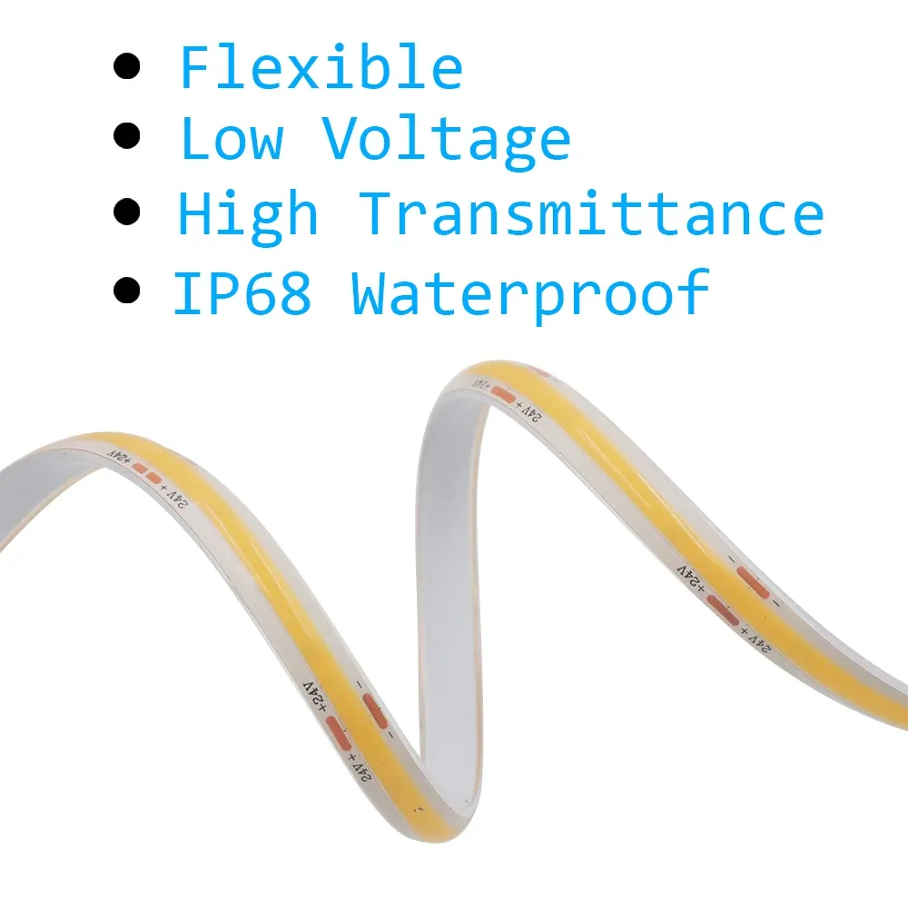 Ruban LED COB installé avec finition soignée