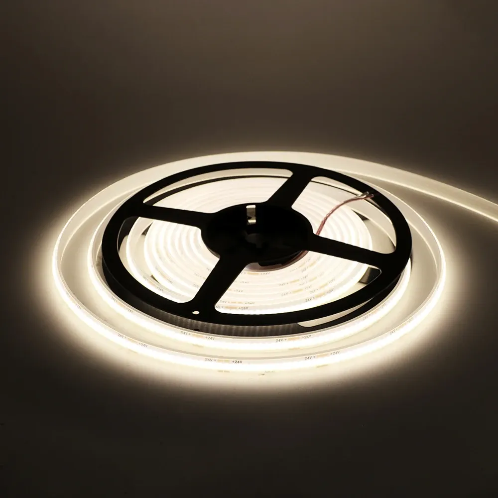 Bande LED COB 12 V / 24 V IP68 étanche, flexible, 320 LED, éclairage haute densité 9