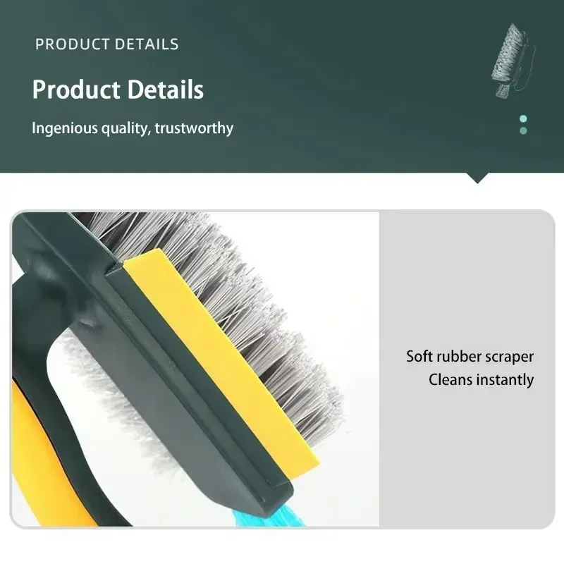 Brosse à fentes et grattoir de nettoyage en profondeur pour joints de sol, coins de salle de bain et carreaux de toilettes 4