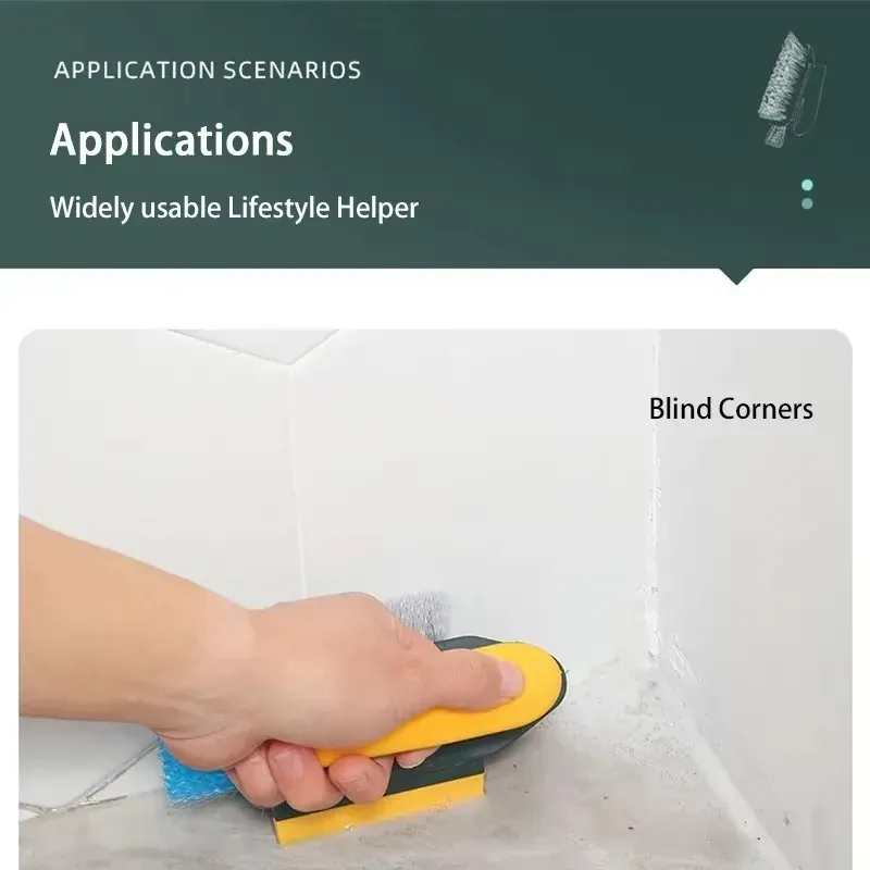 Brosse à fentes et grattoir de nettoyage en profondeur pour joints de sol, coins de salle de bain et carreaux de toilettes 6