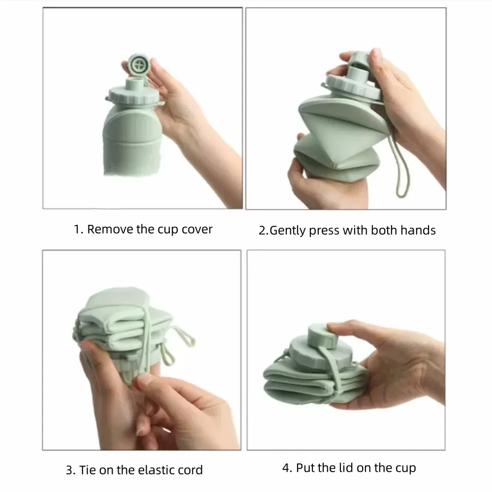 Gourde pliable en silicone finitions