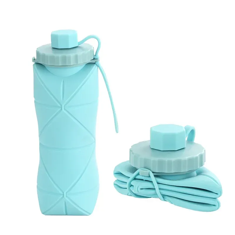 Gourde pliable en silicone 600 ml, réutilisable et étanche 8