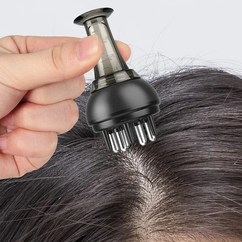 Applicateur à peigne pour cuir chevelu, brosse de massage guidée pour sérum capillaire