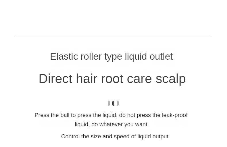 Applicateur liquide pour cuir chevelu en utilisation