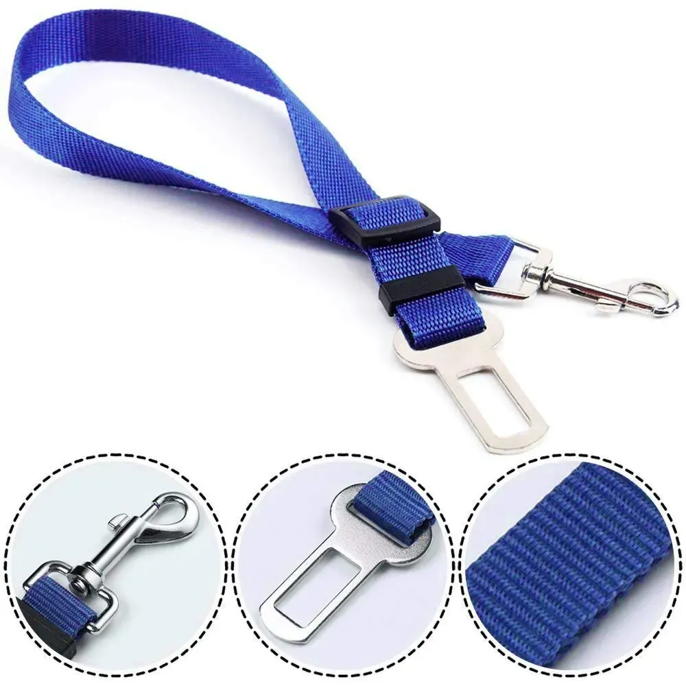 Siège auto pour chien et chat, ceinture de sécurité pour chien, harnais de sécurité en voiture robuste et amovible, accessoire de voyage pour animaux de compagnie 2