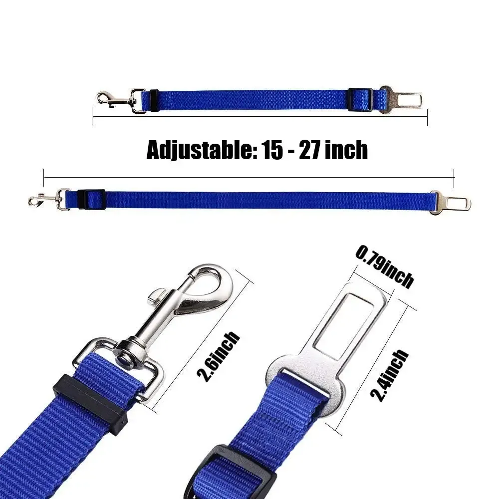 Siège auto pour chien et chat, ceinture de sécurité pour chien, harnais de sécurité en voiture robuste et amovible, accessoire de voyage pour animaux de compagnie 4