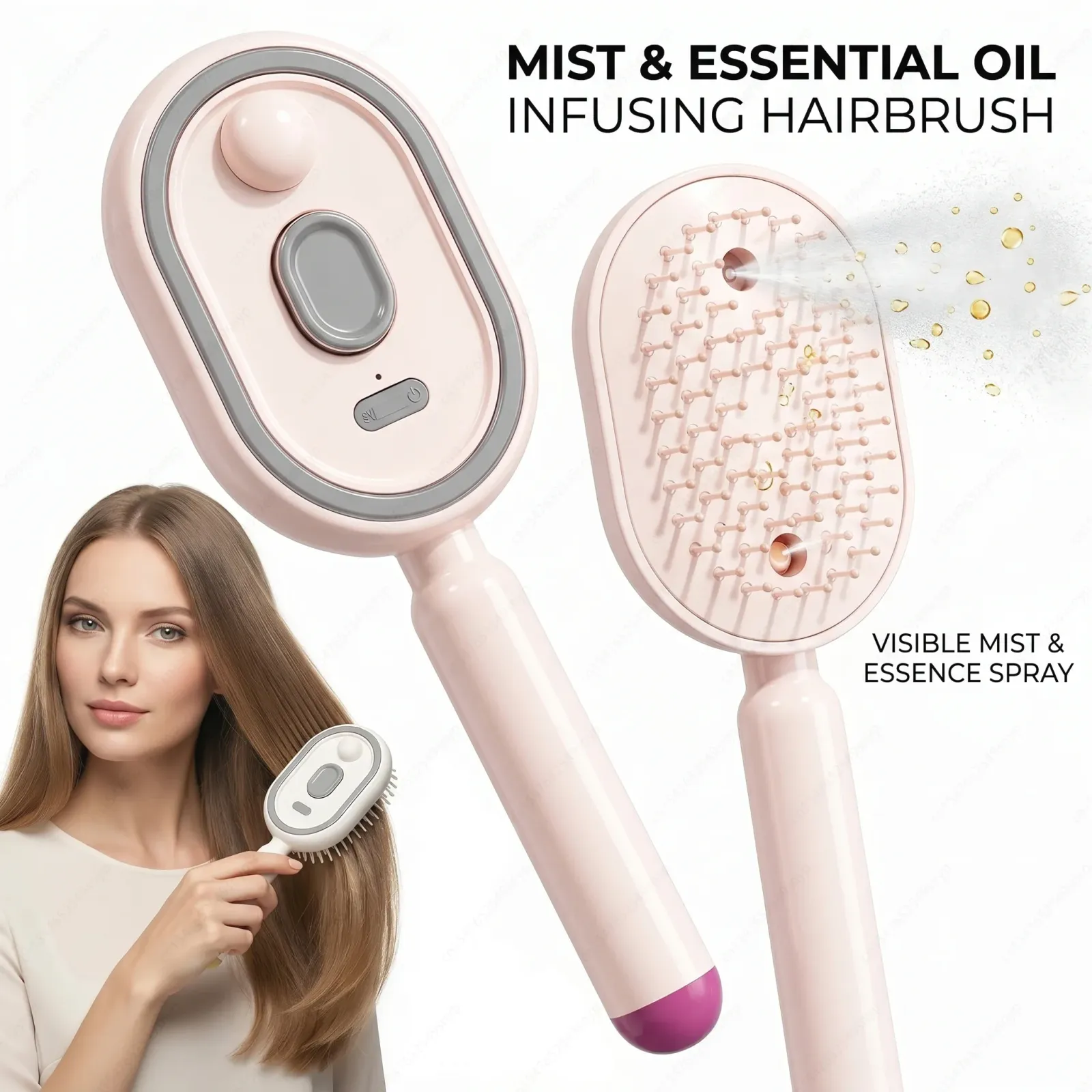 Peigne de massage électrique 3-en-1 en vue de présentation
