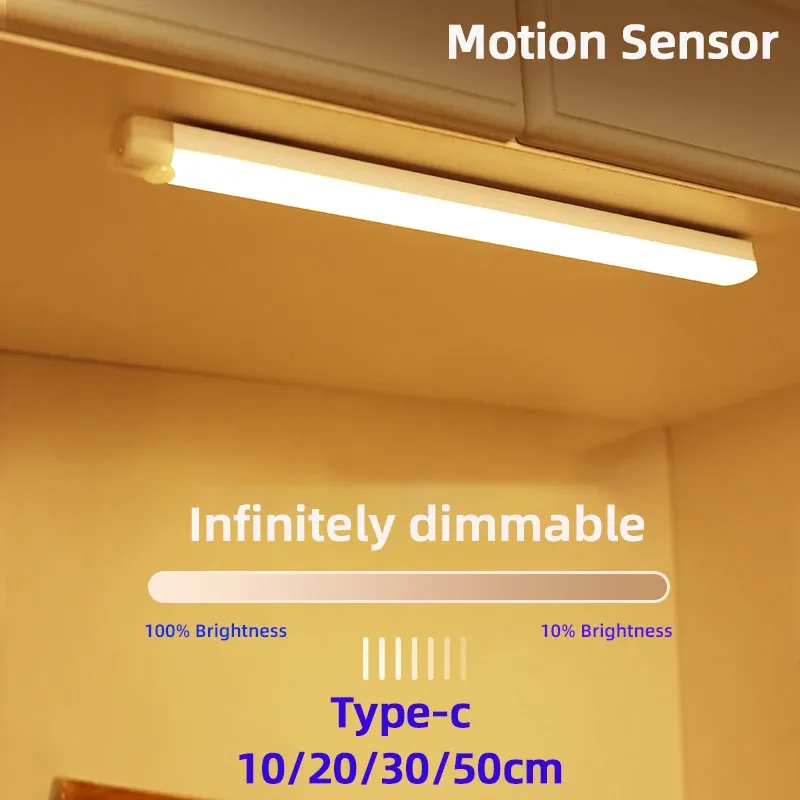 Veilleuse LED sans fil à détecteur de mouvement, rechargeable par USB-C, pour cuisine, chambre, armoire et escalier 5