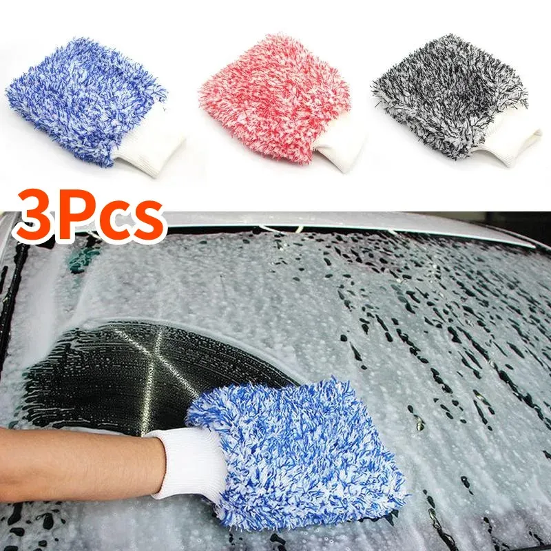 Gants de nettoyage pour voiture en microfibre douce, haute densité, sans rayures