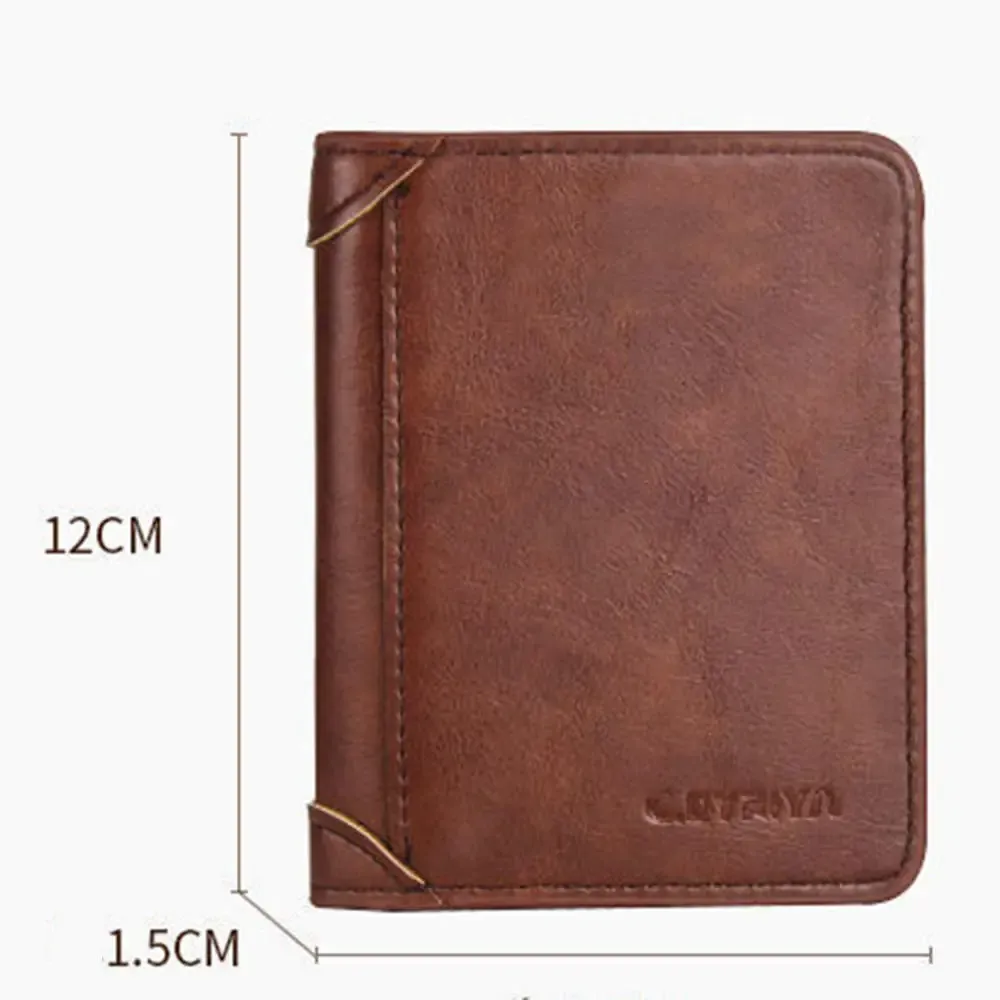 Portefeuille RFID vertical en simili cuir PU pour homme, mince et minimaliste 6
