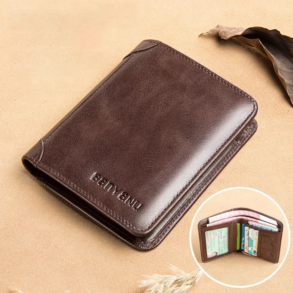 Portefeuille RFID vertical en simili cuir PU pour homme, mince et minimaliste 15