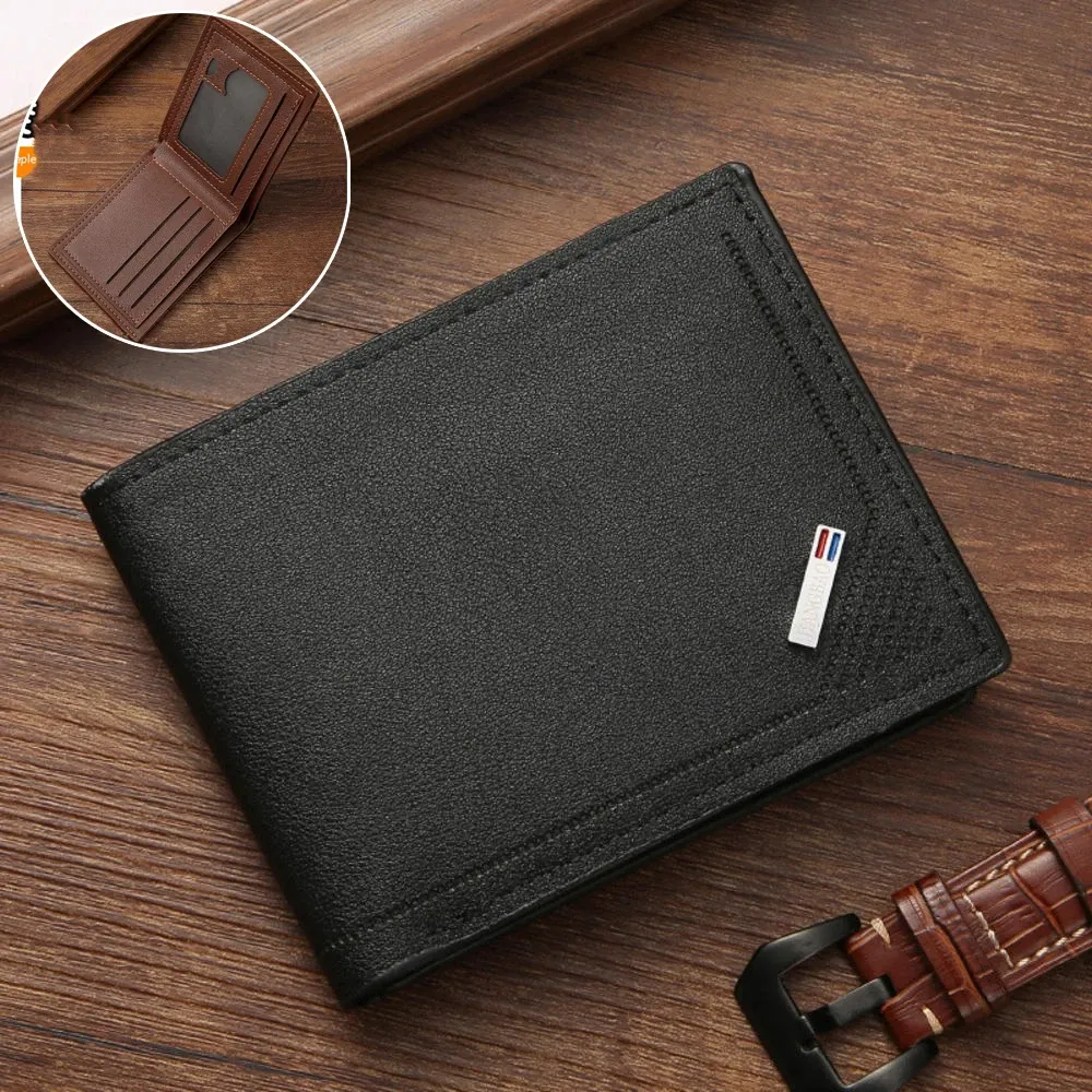 Portefeuille RFID vertical en simili cuir PU pour homme, mince et minimaliste 7