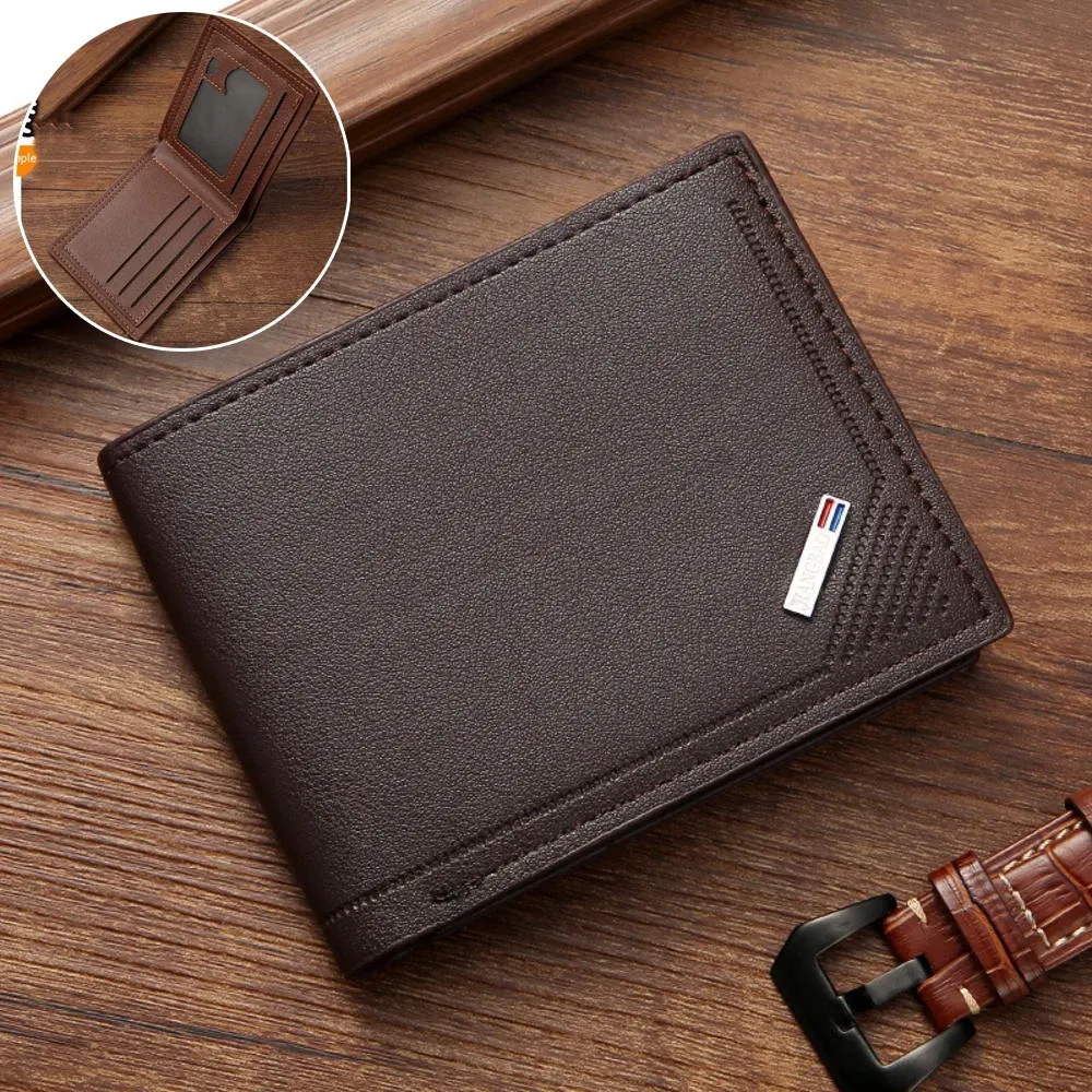 Portefeuille RFID vertical en simili cuir PU pour homme, mince et minimaliste 8