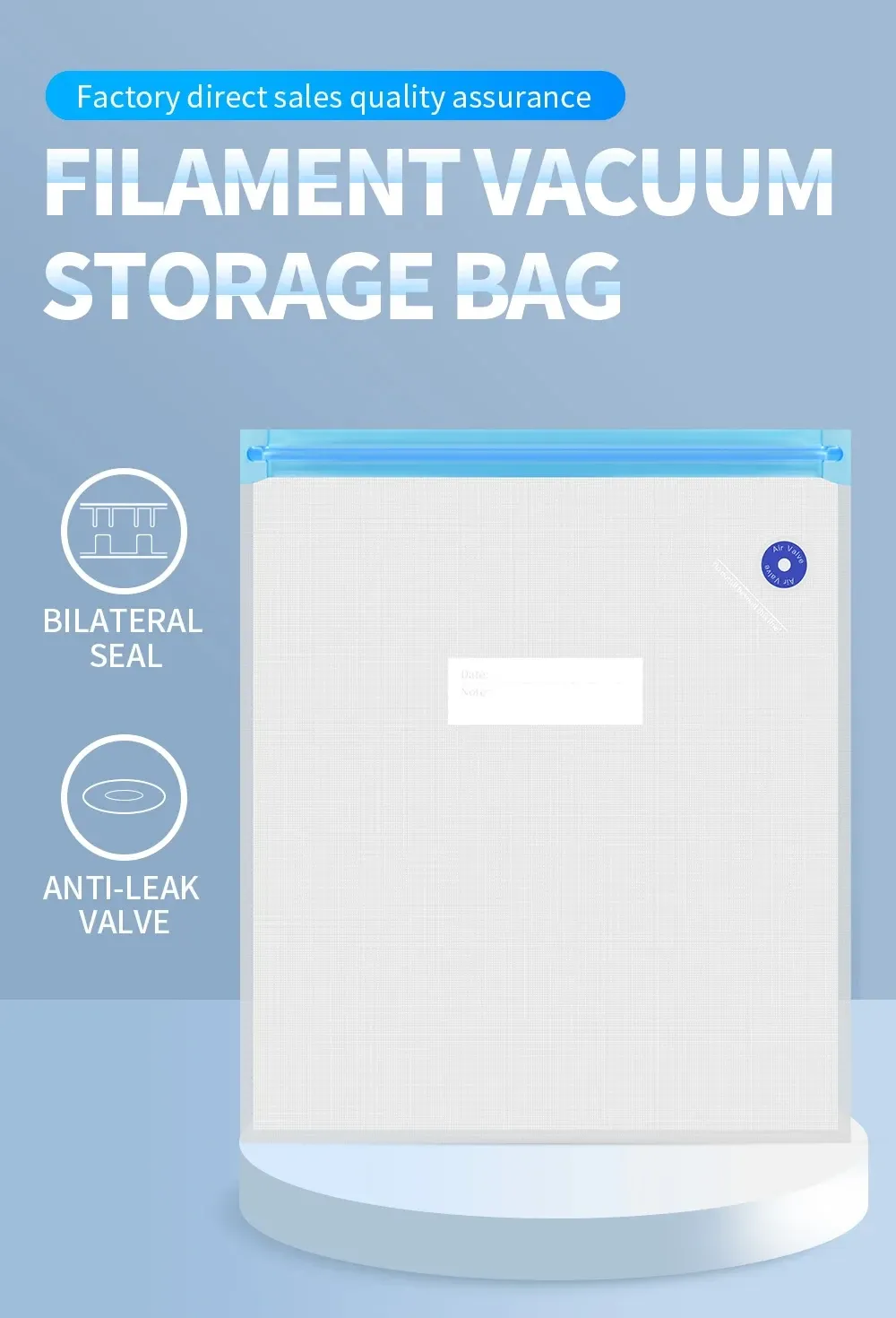 Sac de stockage sous vide pour filaments d'imprimante 3D