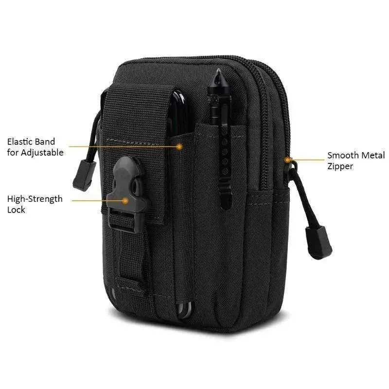 Étui pour téléphone portable étanche en nylon, petite pochette multifonction pour homme 5