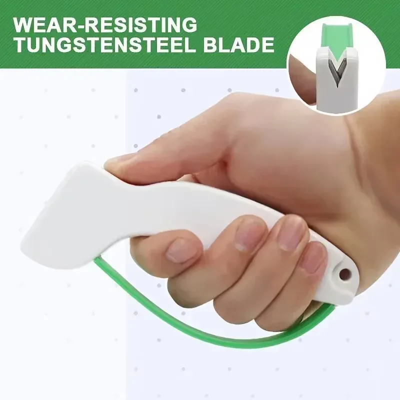 Aiguiseur de couteaux portable polyvalent à manche en plastique et lame durable pour outils de jardin, couteaux de cuisine et ciseaux - Image 1