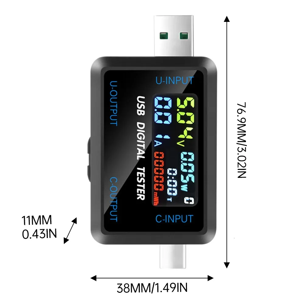 Testeur de charge rapide 10 en 1 USB 4,5-36 V, 0-8 A, voltmètre et ampèremètre, détecteur de tension et de courant, indicateur de chargeur de batterie externe 8