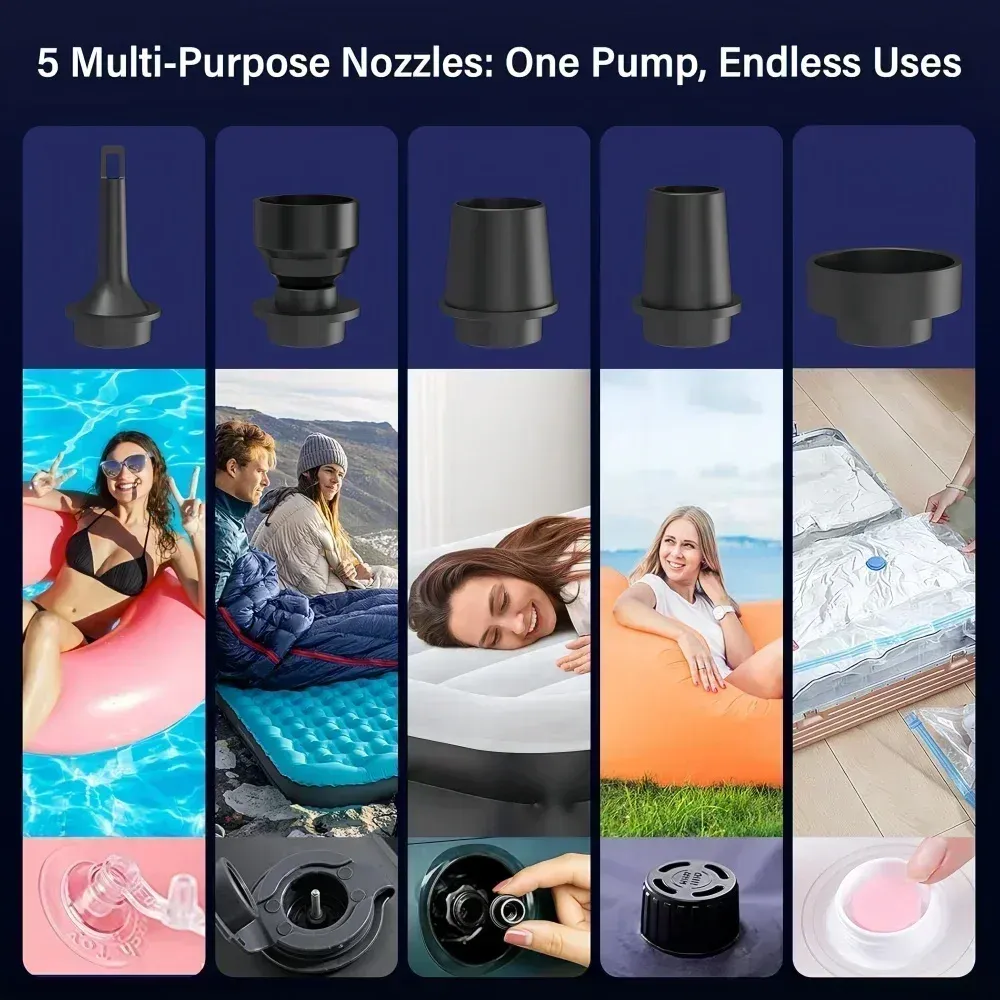 Mini pompe à air portable sans fil, pompe à vide électrique pour gonfler et dégonfler flotteurs de piscine, matelas pneumatiques et sacs de rangement sous vide 4