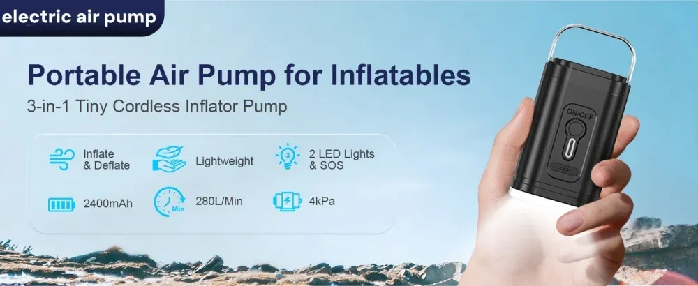 Pompe à air portable sans fil en situation d'utilisation