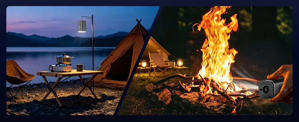 Éclairage de camping intégré à la pompe à air