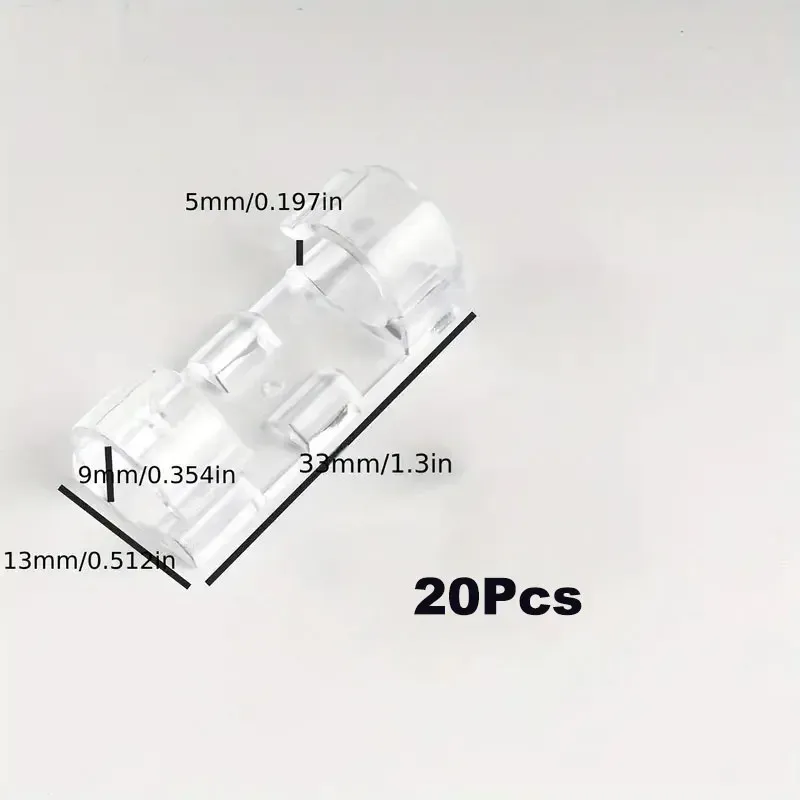 Clips adhésifs transparents en plastique pour câbles, lot de 20, organisateurs de fils pour bureau et mur 7