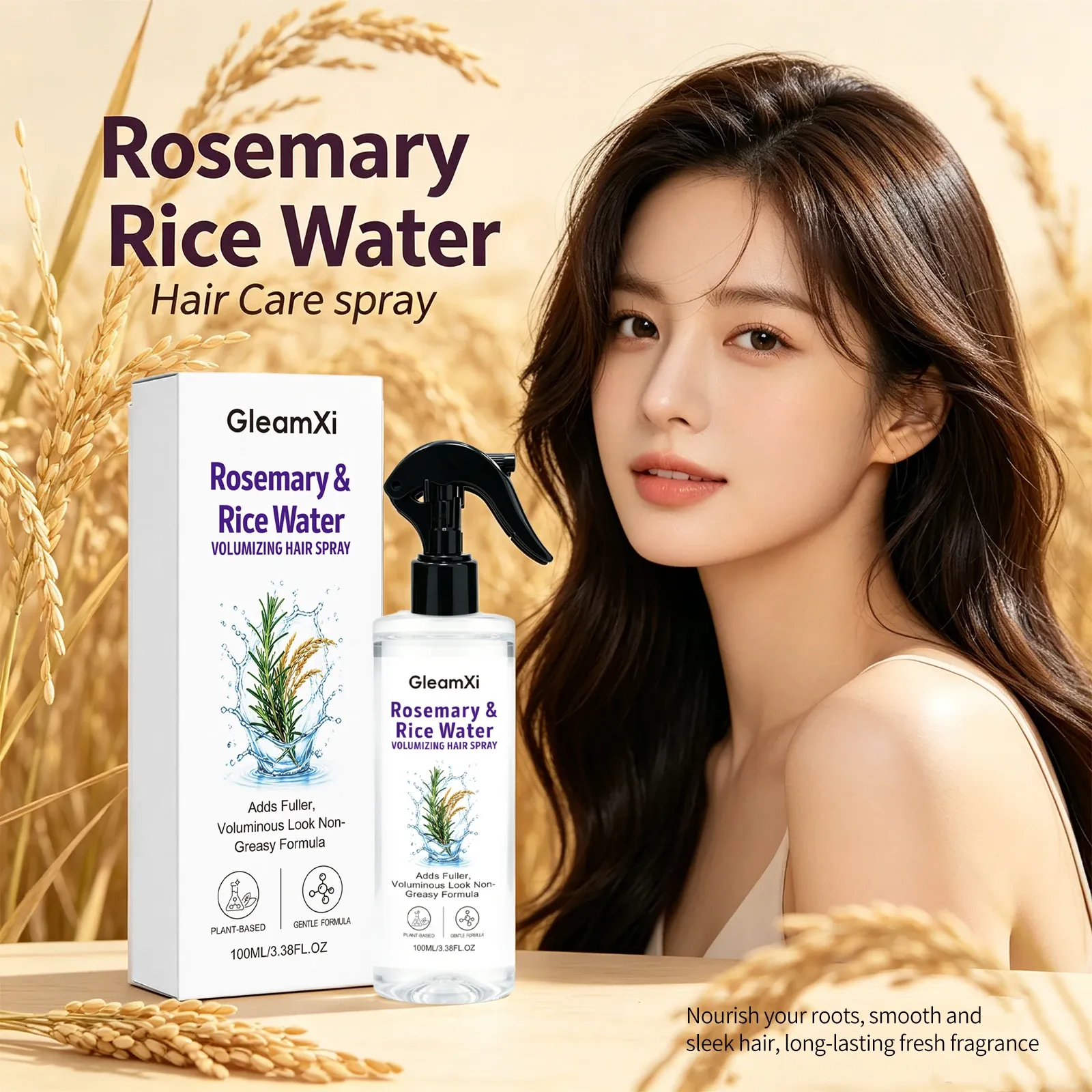 Spray Volumisant au Romarin et Eau de Riz – Léger, Hydratant et Fortifiant - Image 1