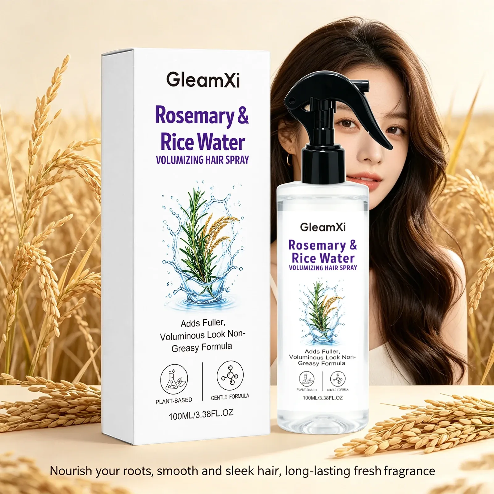 Spray Volumisant au Romarin et Eau de Riz – Léger, Hydratant et Fortifiant 2