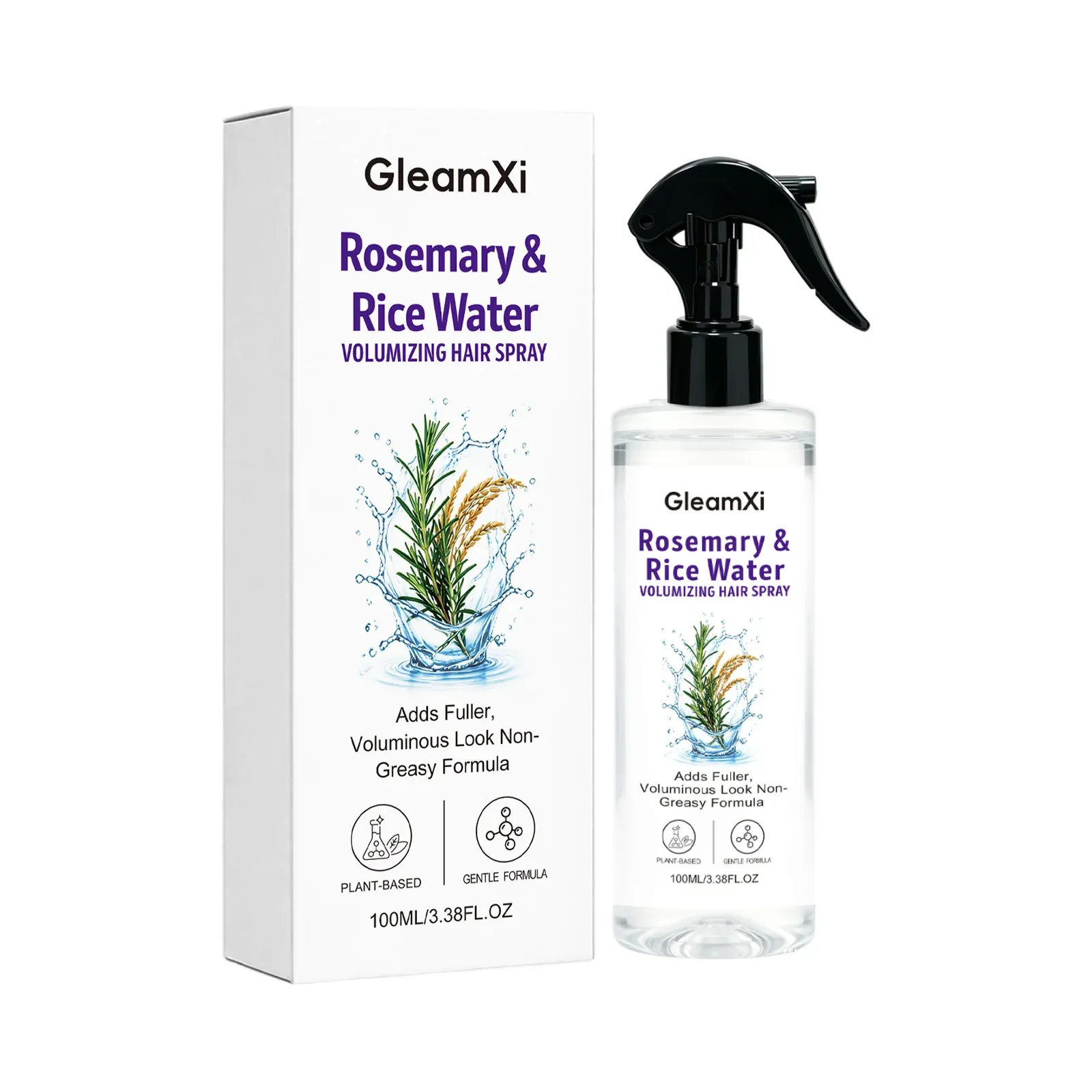 Spray volumisant au romarin et à l'eau de riz, vue produit