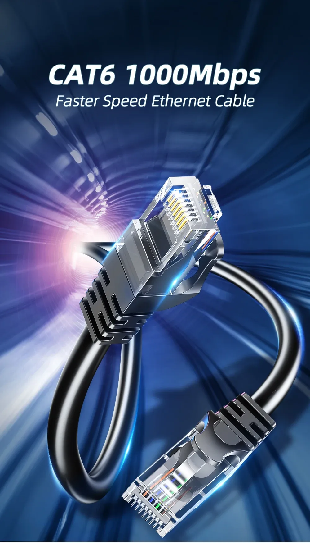 Câble Ethernet Essager Cat6 vue d'ensemble