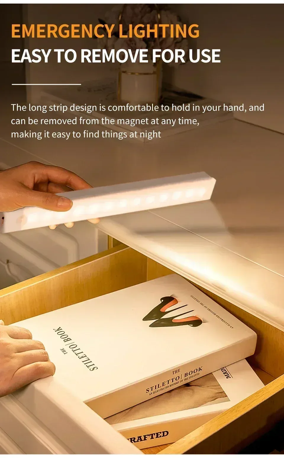 Lampe LED magnétique dans une chambre