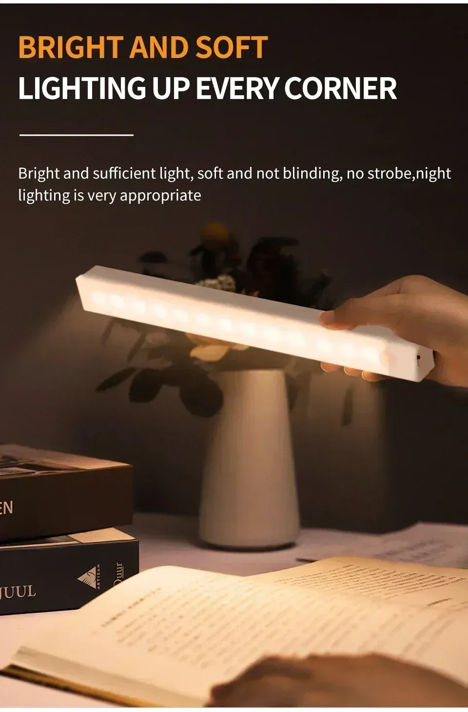 Lampe LED magnétique dans un couloir