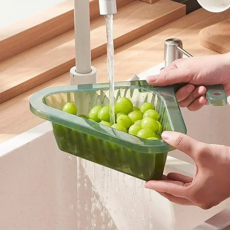 Panier de vidange en acier inoxydable pour évier de cuisine, triangle égouttoir pour fruits et légumes 7