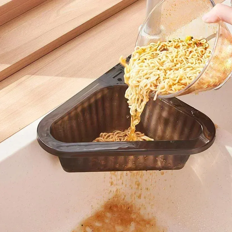 Panier de vidange en acier inoxydable pour évier de cuisine, triangle égouttoir pour fruits et légumes 10