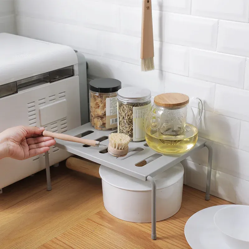 Range-chaussures extensible en ABS, étagère télescopique gain de place pour armoire de cuisine 5