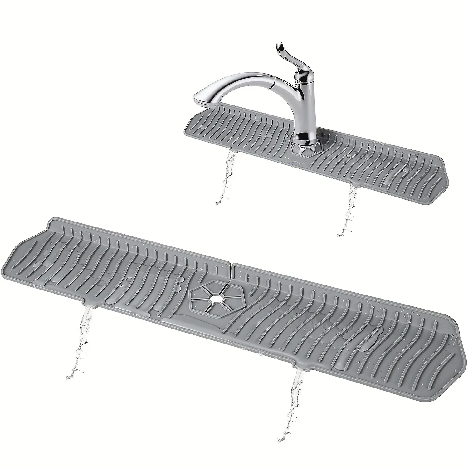 Tapis de protection en silicone pour évier de cuisine, absorbant et anti-éclaboussures, 24,01 x 29,92 pouces - Image 1