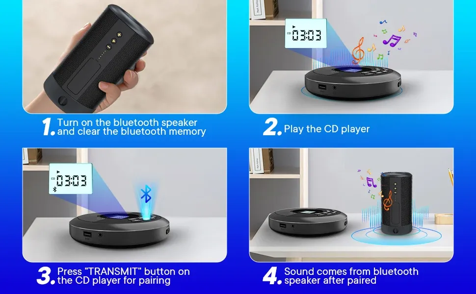 Lecteur CD portable Bluetooth en situation