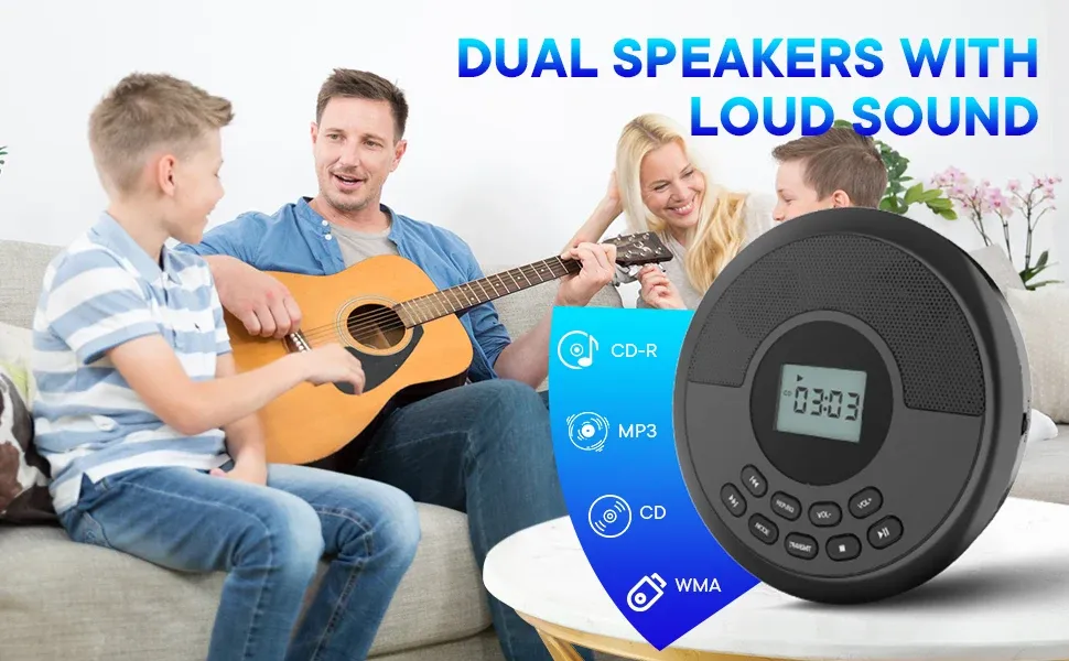Lecteur CD portable stéréo avec écouteurs