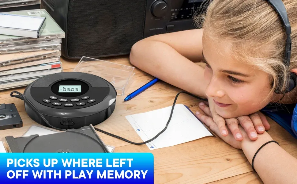 Lecteur CD Discman Bluetooth en contexte domestique