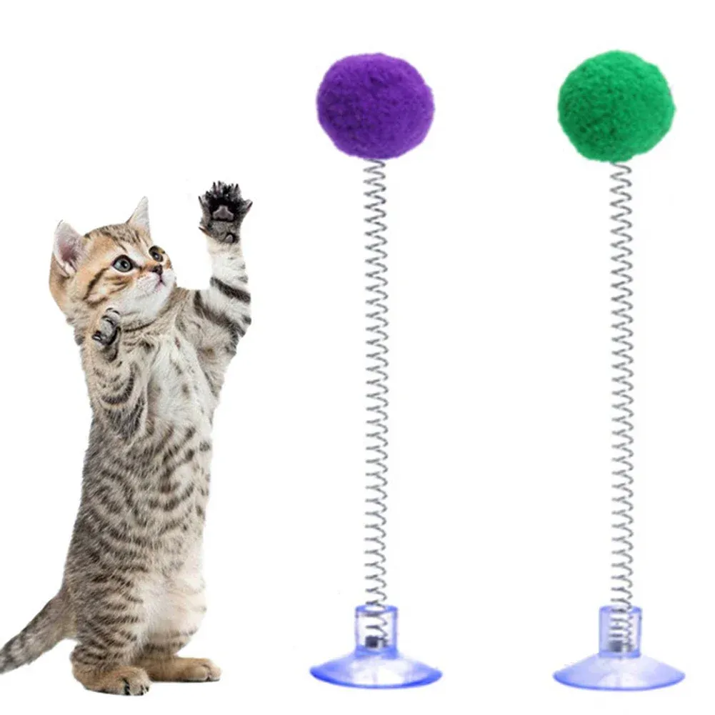 Boule de poils à ressort pour chat, finition soignée