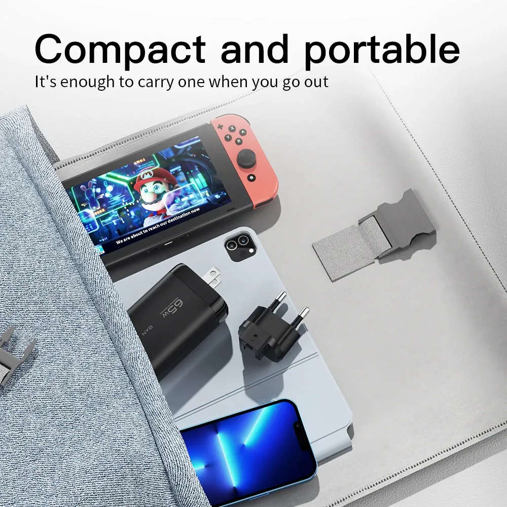 Chargeur GaN 65 W USB-C Essager pour ordinateur portable, PPS 45 W, 25 W, charge rapide pour Samsung, Xiaomi, Realme, iPhone 15, 14, 13 Pro 4