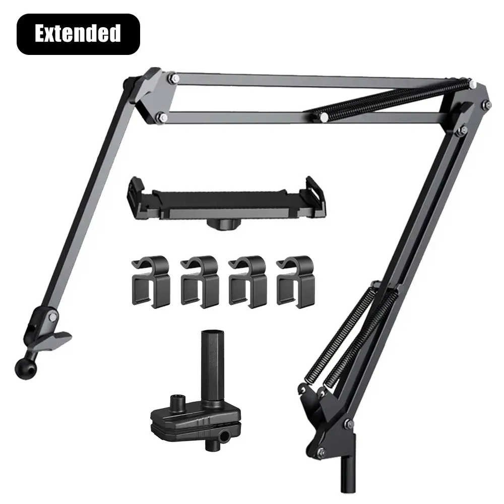 Support de tablette pour lit avec bras métallique de 90 cm, rotatif à 360°, support pour iPad, téléphone et tablette de 4,5 à 11 pouces 7