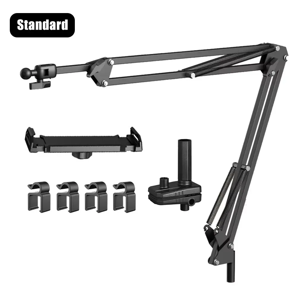 Support de tablette pour lit avec bras métallique de 90 cm, rotatif à 360°, support pour iPad, téléphone et tablette de 4,5 à 11 pouces 8